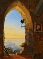 Bernhard Stange, Abendläuten, Öl auf Leinwand