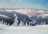 Karl Hauptmann, Verscheite Schwarzwaldhöhen im Sonnenlicht, Öl auf Leinwand