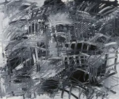 Ohne Titel by Rudolf Schoofs, 1982, Öl auf Leinwand, sold Jun 2020