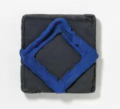 Bram Bogart, BLAUWZWART, 1965, Mischtechnik auf Holz