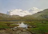 Leberecht Lortet, Der Riffelsee oberhalb von Zermatt, Öl auf Leinwand