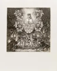 Peter Proksch, Die Apokalypse, Mappe mit sieben Radierungen auf Hahnemühle (Wasserzeichen)