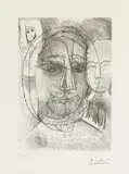 Pablo Picasso, Homme, Femme et Enfant. Étude pour le Portrait d'El Greco, 1968, Kaltnadelradierung auf Velin