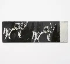 Walter Dahn, Ohne Titel, 1990, Serigrafie und Farbe auf Glas