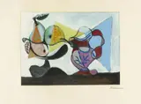 Pablo Picasso, Nature morte aux poires et au pichet, Um 1960, Farbaquatinta auf ARCHES (Wasserzeichen)