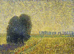 Sonnenuntergang by Alexander Kanoldt, 1907, Öl auf Leinwand, sold Jun 2020