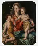 Flämische Schule, Madonna mit Kind und Johannesknaben, Öl auf Holz