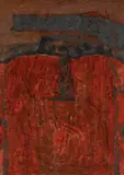 Karl Fred Dahmen, "Composition Rot", 1958/64, Öl und Sand auf Leinwand