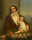 Natale Schiavoni, Mutter mit Kind (Madonna mit Kind?), Öl auf Kupfer