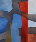 "Rot - vertikal" by Fritz Winter, 1965, Öl auf Leinwand, sold Jun 2020