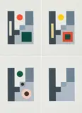 Rudolf Jahns, Variationen über ein Grundthema. 1964 4A-G, 1964, Mappe mit 7 Farbserigrafien auf FelixSchoeller PAROLE (Trockenstempel)