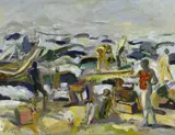 Harald Metzkes, Strandszene, 1991, Öl auf Leinwand
