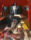 Natalie Frank, "Praying in bed", 2011, Öl auf Leinwand