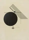 El Lissitzky, Ohne Titel. Aus: "Proun", 1919-1923, Lithografie mit Papiercollage auf Velin