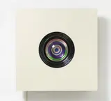 Karl Gerstner, Linsen-Bild, 1962/63, Linse in Objektkasten (Holz und Kunststoff)