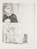 Pablo Picasso, La bonne dans l'atelier de sculpture, 1933, Radierung auf Bütten