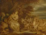 Anton van Dyck, Heilige Familie mit Engeln, Öl auf Holz