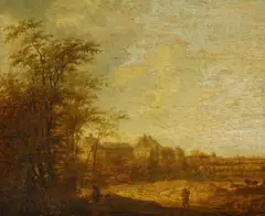 Anthonie van Croos, Das Schloss "Huis ter Nieuwburg" in Rijswijk bei Den Haag, Öl auf Holz