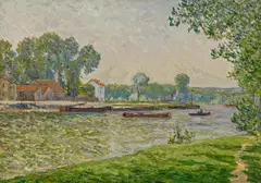 Maxime Maufra, Remorquage sur l'Oise, l'Ile-Adam, 1901, Öl auf Leinwand