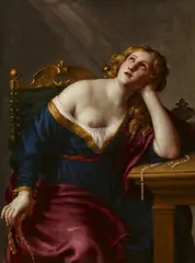 Alessandro Turchi, Maria Magdalena entsagt den Eitelkeiten der Welt, Öl auf Leinwand