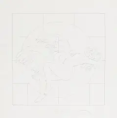 Mel Ramos, Ohne Titel (Leda and the Swan), 1973, Bleistift auf Velin