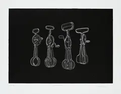 Mona Hatoum, Ohne Titel (Whisks), 2018, Lithografie auf Arches FRANCE (Wasserzeichen)