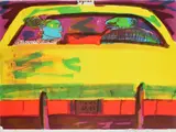 Rainer Fetting, NY Taxi, 1995, Farblithografie auf Arches FRANCE (Wasserzeichen)