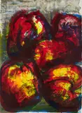 Rainer Fetting, Äpfel, 1999, Farblithografie auf Arches FRANCE (Wasserzeichen)