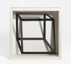 Ludwig Wilding, "Unikat JR 2812", 1983, Konstruktion aus schwarz lackiertem Holz. In Holzkasten