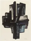Pierre Soulages, Lithographie No. 4, 1957, Farblithografie auf BFK RIVES (Wasserzeichen)