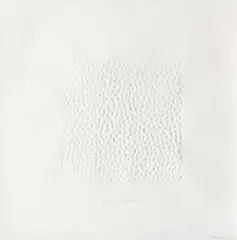 "permutation" by Günther Uecker, 1972, Prägedruck auf Büttenkarton, sold Jun 2020