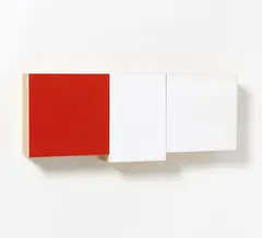 Weiß-weiß-Rot by Imi Knoebel, 1990, Acryl auf Holz, dreiteilig, verschraubt, sold Jun 2020