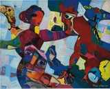 Igor Tcholaria, Red Desire, 2015, oil on canvas