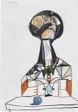 George Condo, Untitled, 1992, crayon on paper