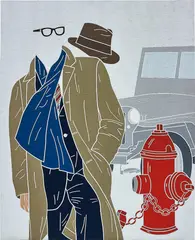 Emilio Tadini, L'uomo dell'organizzazione, 1968, oil on canvas