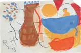 Roger Hilton, Composition, 1973, gouache and charcoal on paper