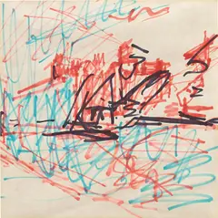 Frank Auerbach, Mornington Crescent, 1972 - 1973, pen and marker on paper