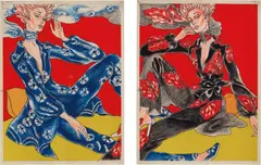 Antonio Lopez, Untitled (Donna Mitchell), 1971, pencil, pastel, watercolour and coloured paper on paper, in 2 parts