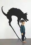 Yasam Sasmazer, Treacherous Wolf, 2008, wood and wall vinyl