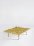 Yves Klein, Table Monogold TM, 1961, 3000 Gold leaves, Plexiglas, glass and chrome-plated metal