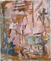 Untitled by Katy Moran, 2006, acrylic and collage on canvas, offered Dec 2017