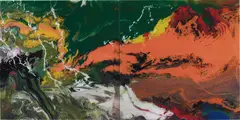 P15 Flow by Gerhard Richter, 2013, lacquer on glass mounted on Alu Dibond, sold Dec 2017