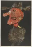 Jean Dubuffet, Personnage au Chapeau (Person in Hat), 1962, Lithograph in colours, on Arches paper, with full margins (deckle on all sides)