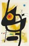 La Femme des sables (Woman in the Sand) by Joan Miró, 1969, Etching and aquatint in colours with carborundum, on Arches paper, the full sheet, sold Jan 2017