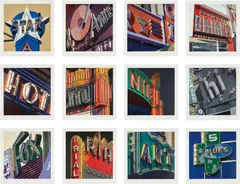 American Signs by Robert Cottingham, 2009, The complete set of 12 screenprints in colours, on wove paper, with full margins, the sheets loose (as issued), containe, sold Jan 2017