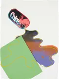 Andy Warhol, New Coke, circa 1985, Unique screenprint in colours, with graphic art paper collage, on wove paper, the full sheet