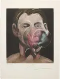 Francis Bacon, Portrait of Peter Beard, 1976, Etching and aquatint in colours, on Arches paper, with full margins