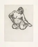 Lucian Freud, Girl Holding Her Foot, 1985, etching, ed. 8/50