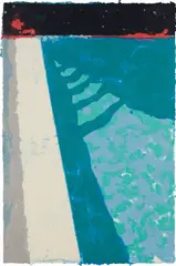 David Hockney, Steps with Shadow F (Paper Pool 2), 1978, Unique hand-coloured pressed paper pulp, on white TGL handmade paper, the full sheet