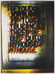 My House I by Christopher Wool, 2000, Screenprint in colours, on Matt Custom Art paper, with full margins, sold Jan 2017